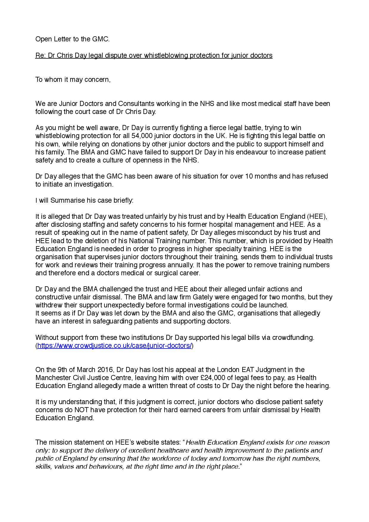 letter expressing concern